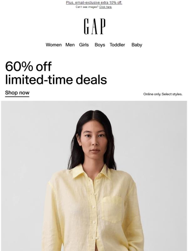 It's official: 60% off starts now
