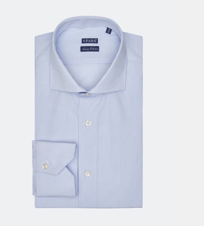 Camicia in cotone a righe strette