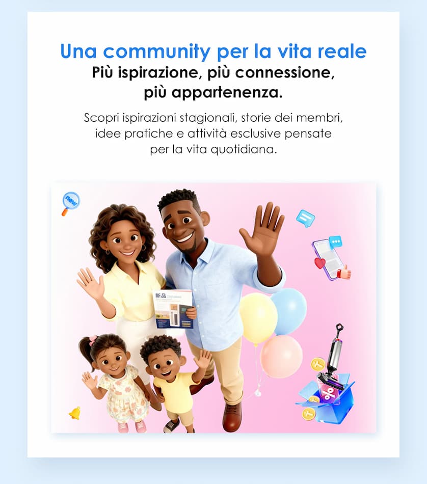 Più ispirazione, più connessione, più appartenenza.