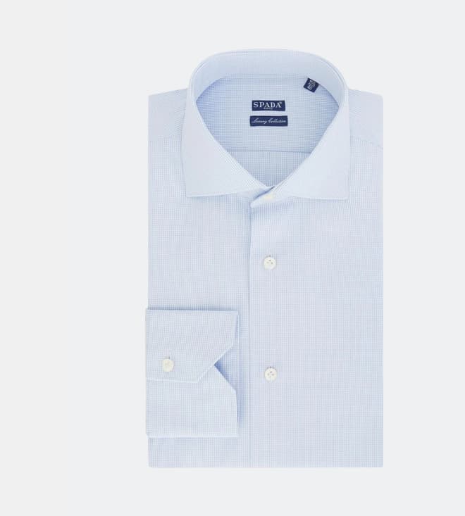 Camicia in cotone micro quadretto