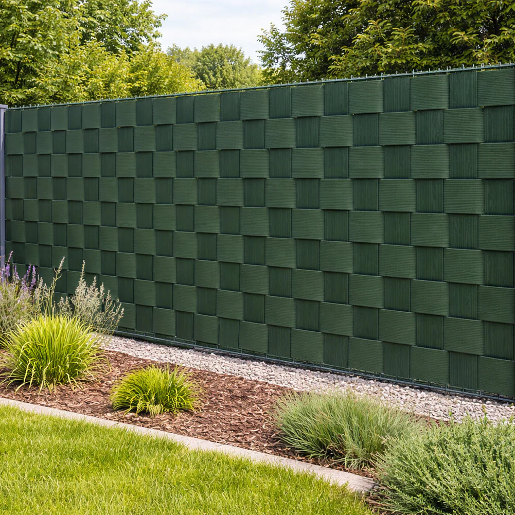 Telo Frangivista in Pvc 19cm x 35mt Oscurante Anti UV per Balcone Giardino Terrazzo Verde