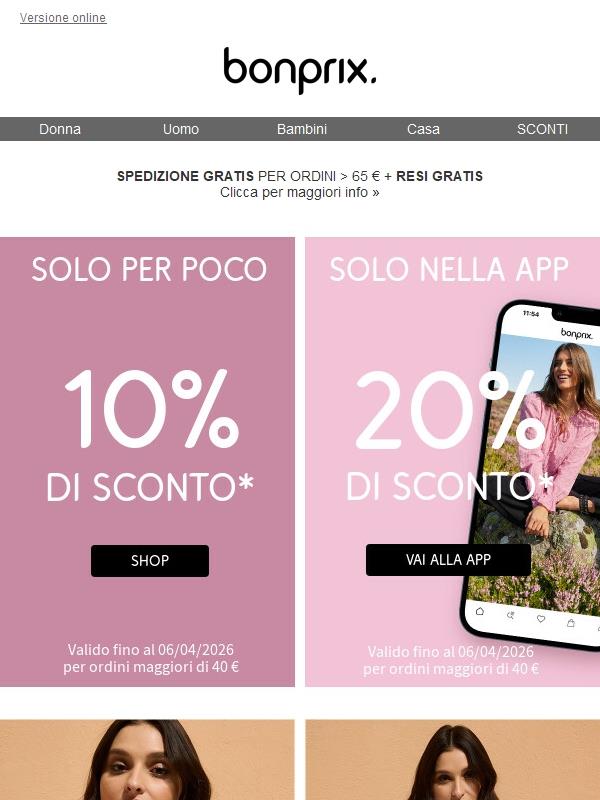 In esclusiva: risparmia fino al -20% nella App! 💸
