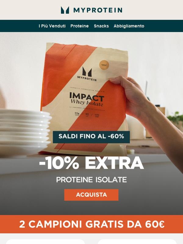 Proteine Isolate 🔥 fino al -60% + 10% Extra