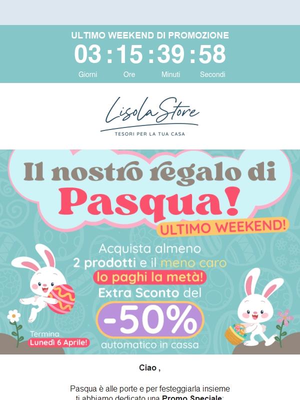 🐰 Ultimo weekend di sconti incredibili: il nostro regalo di Pasqua per te!
