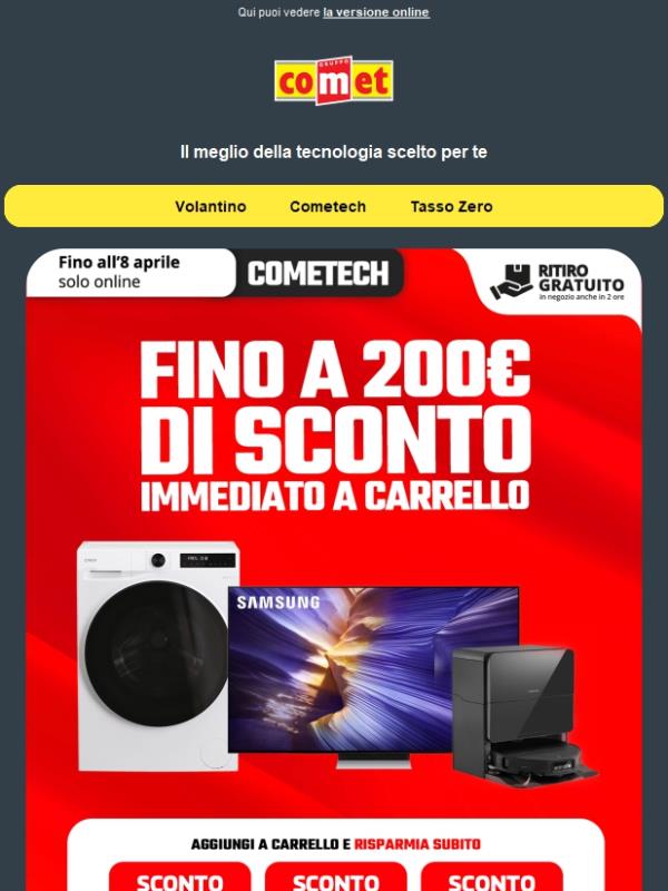 ONLINE | Fino a 200€ di sconto