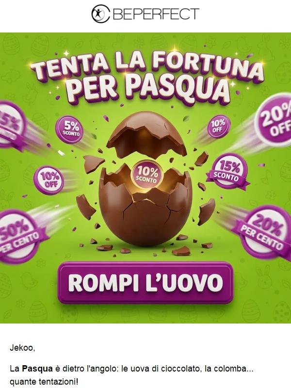 Rompi l'uovo 🥚 vinci fino al 20% di sconto!