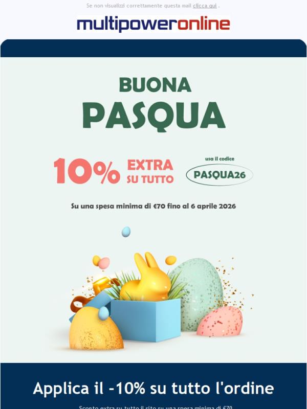 ✨Buona Pasqua!🐰-10% Extra su tutto il sito!