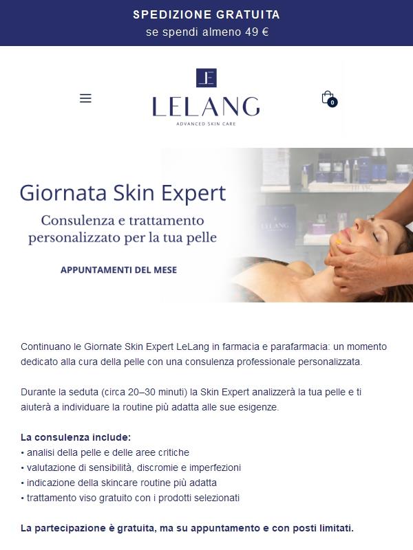 Giornate Skin Expert LeLang: scopri quando siamo vicino a te 📅