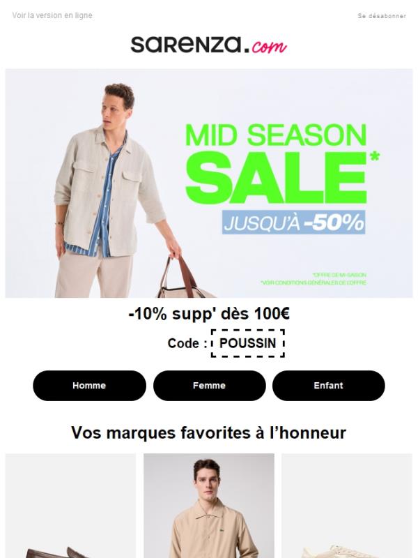 Lacoste, Geox, Skechers... Jusqu’à -50% + -10% supp' dès 100€ !