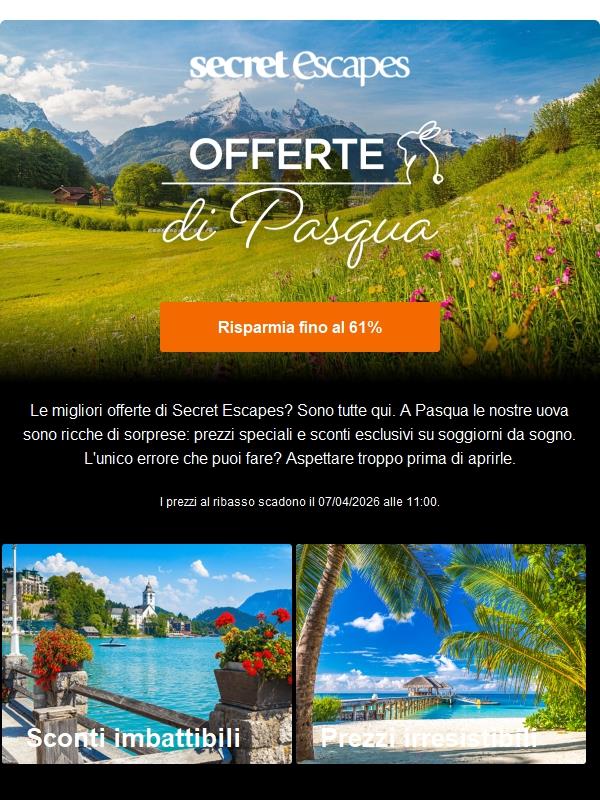 Offerte di Pasqua 🐰 Prezzi al ribasso e sconti esclusivi