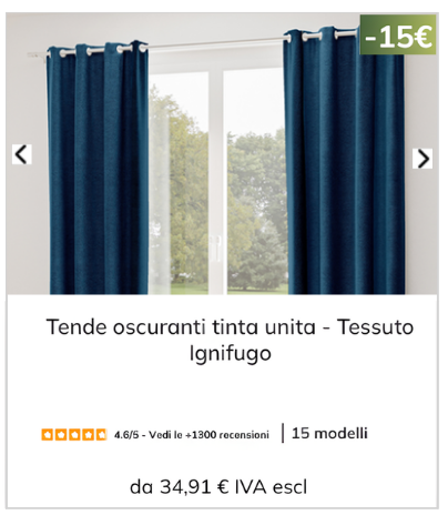 Tenda oscurante Tinta unita