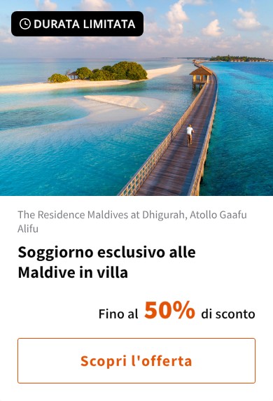 Soggiorno esclusivo alle Maldive in villa
