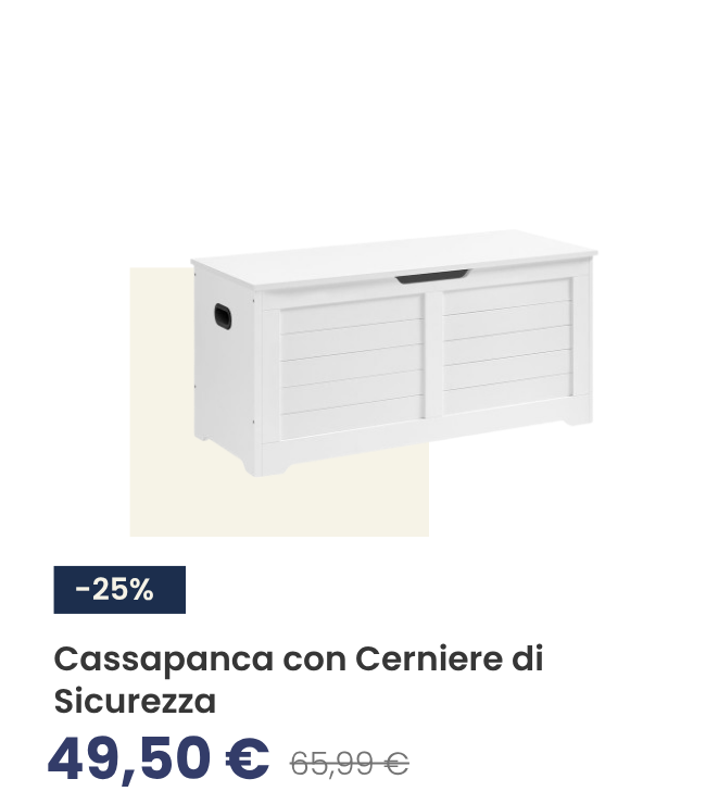 Panca Portaoggetti con 2 Cerniere di Sicurezza 40 x 100 x 46 cm Bianco Nuvola