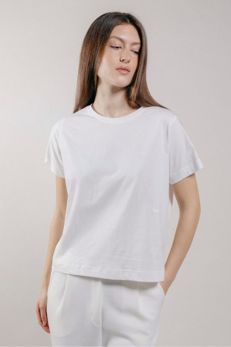 T-Shirt Girocollo in Jersey White