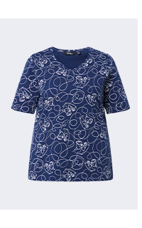 T-shirt classica ispirata agli animali con scollo a V e mezze maniche