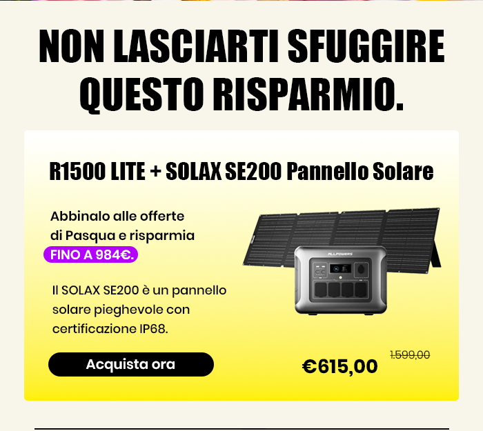 R1500 LITE + SOLAX SE200 Pannello Solare