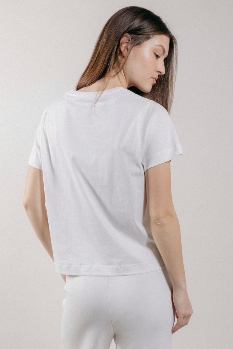 T-Shirt Girocollo in Jersey White