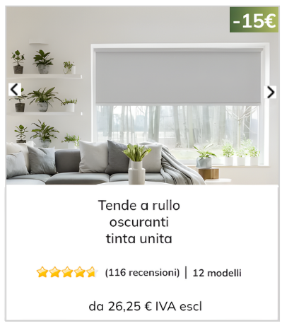Tenda a rullo oscurante tinta unita