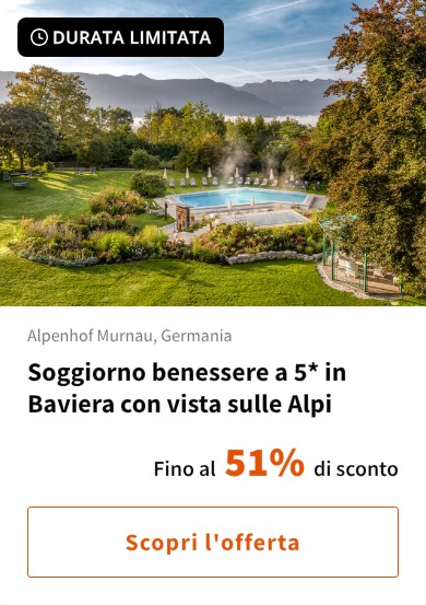 Soggiorno benessere a 5* in Baviera con vista sulle Alpi