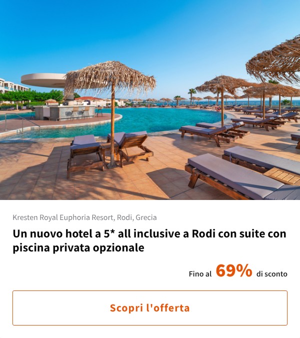 Un nuovo hotel a 5* all inclusive a Rodi con suite con piscina privata opzionale