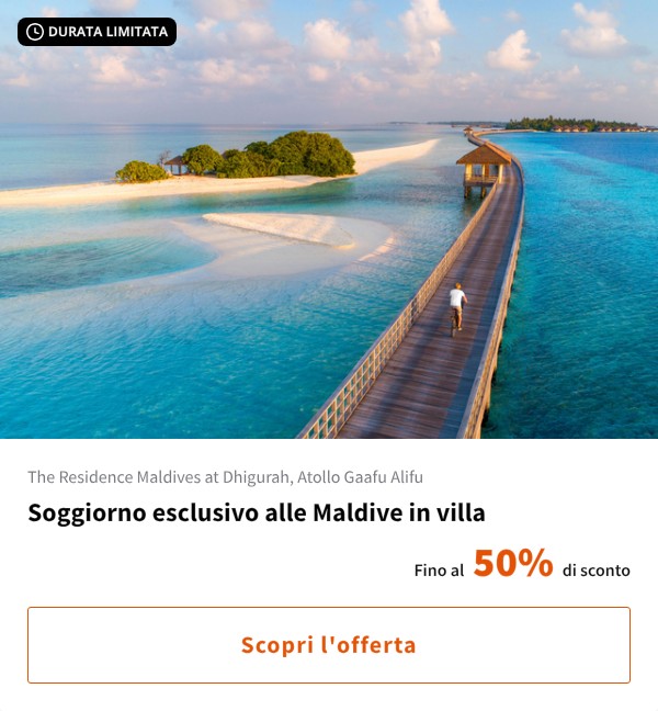 Soggiorno esclusivo alle Maldive in villa