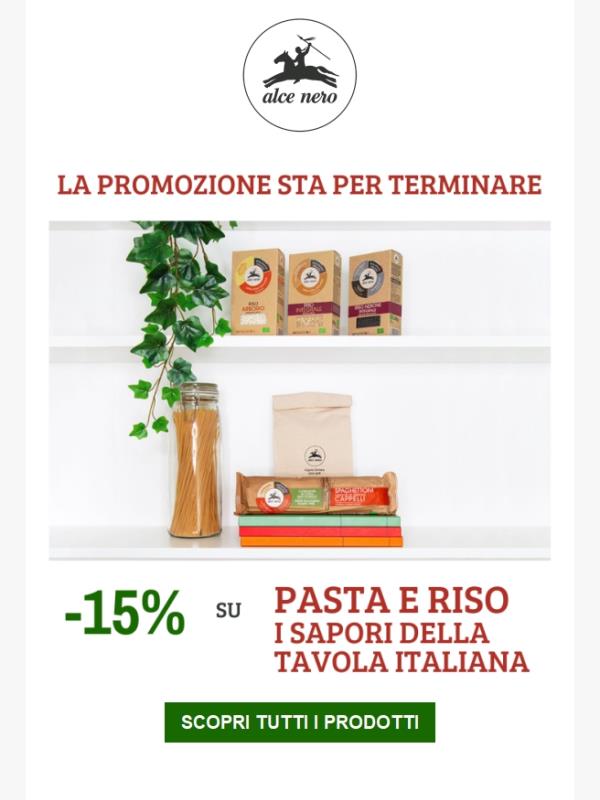 Ultime ore: -15% su pasta e riso 🍝