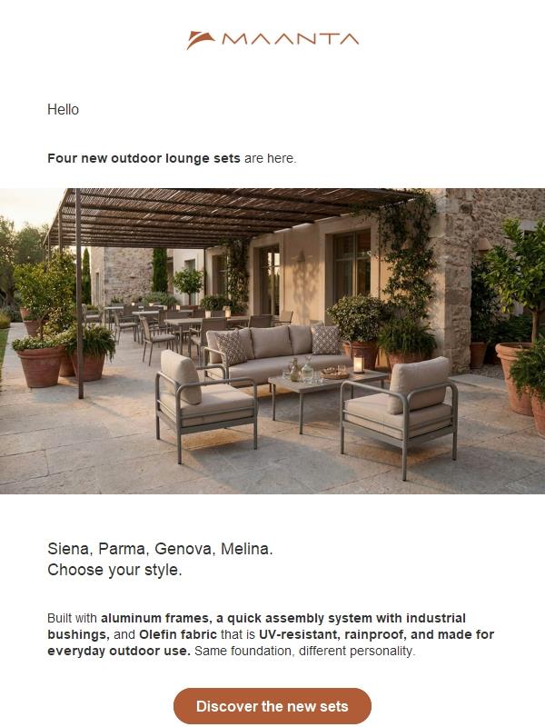 4 new outdoor lounge sets
