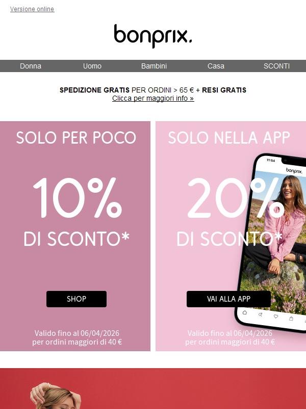 20% di sconto nella App – Buono shopping! 😍
