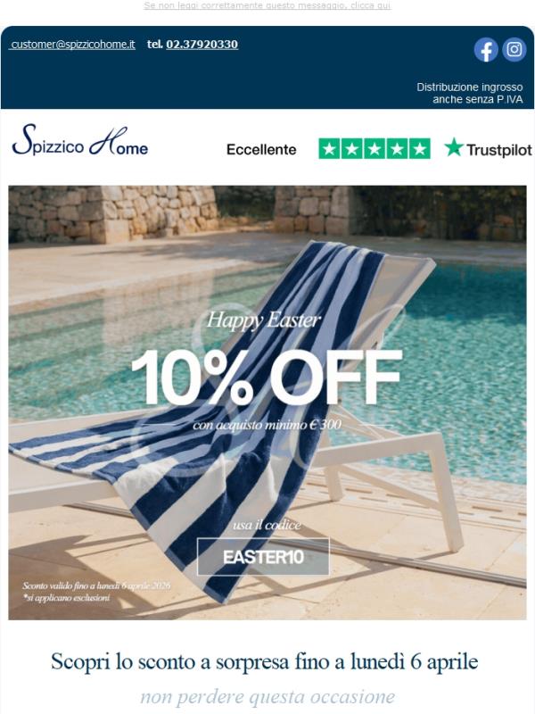 Happy Easter 🌸  Scopri lo sconto a sorpresa ✨ 👈