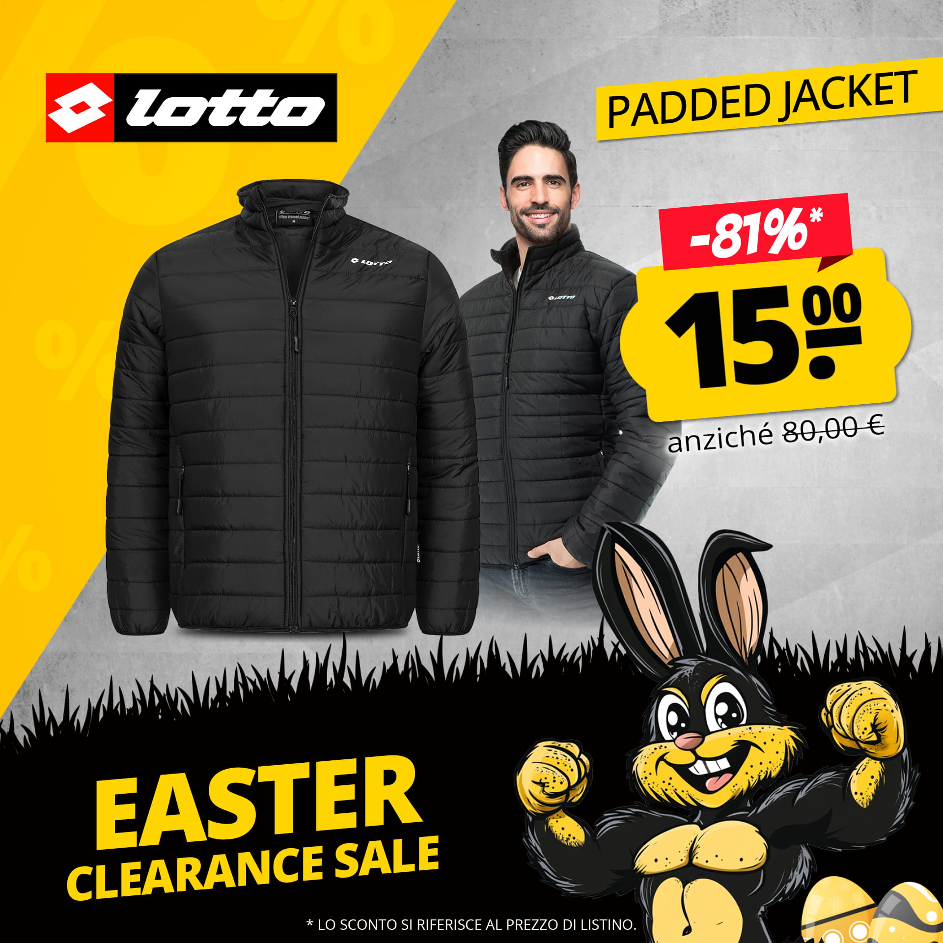 lotto uomo giacca trapuntata