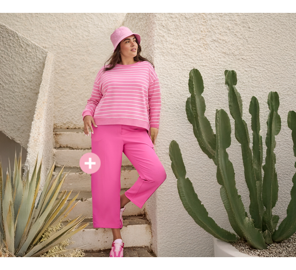 Pantaloni a 7/8 con pieghe e cintura elastica