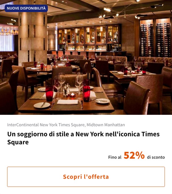 Un soggiorno di stile a New York nell'iconica Times Square