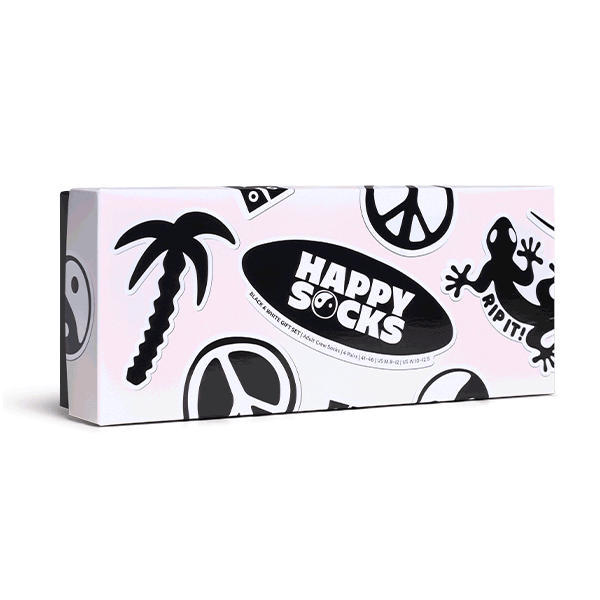 Set regalo di calzini bianchi e neri in confezione da 4