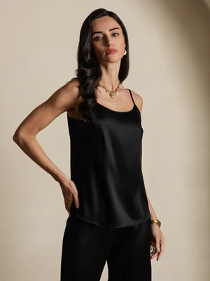 Image of 19Momme Seta Rilassato Spalline Sottili Canotta