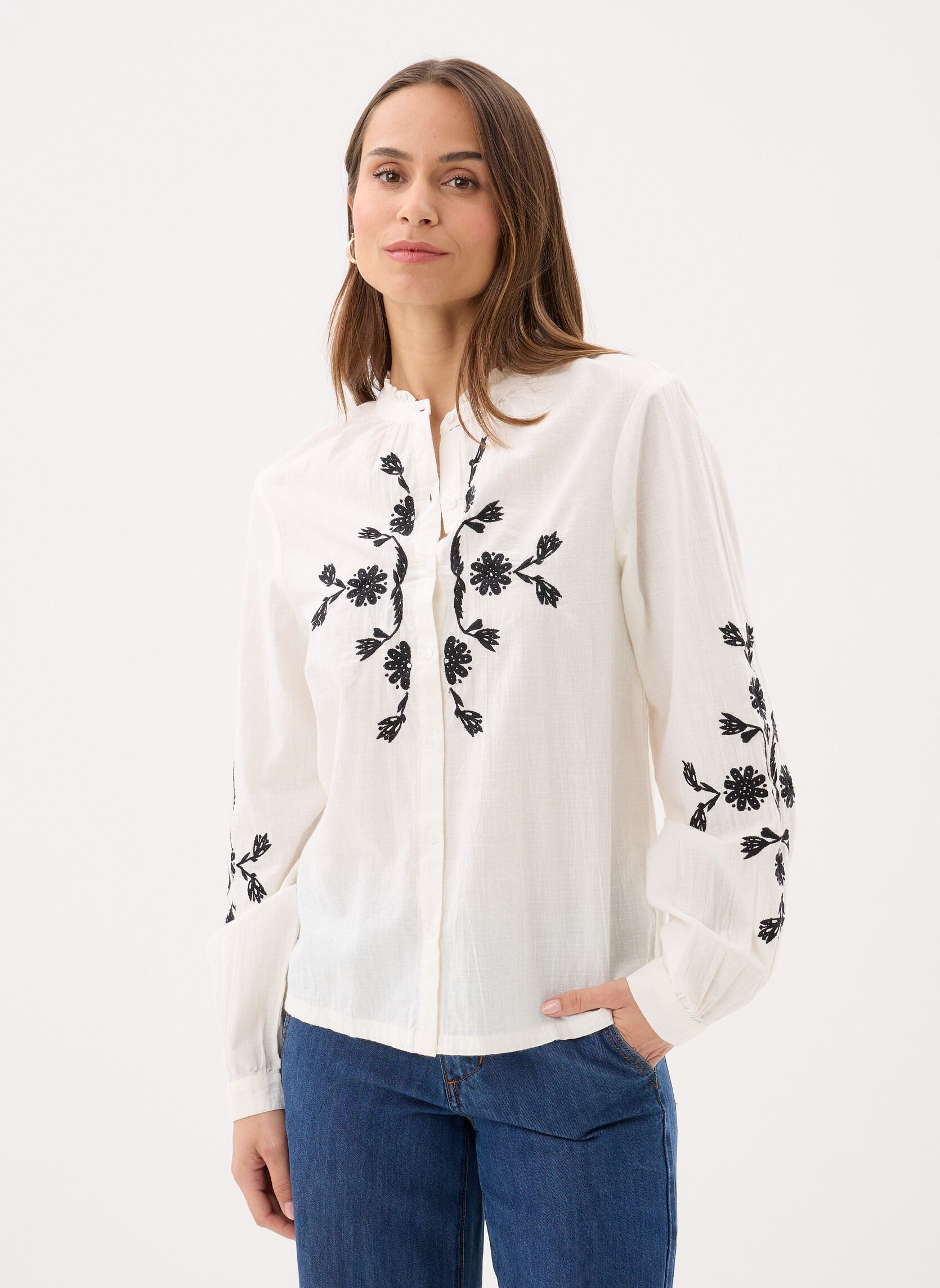 Molly Bracken Camicie a maniche lunghe Ladies Woven Shirt ZP135EE donna bianco