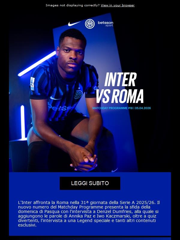 Il Matchday Programme di Inter-Roma