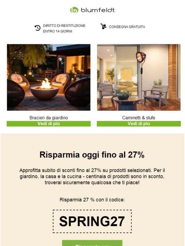 Abbiamo  l'offerta giusta per te: fino al 27% di sconto su una selezione di prodotti