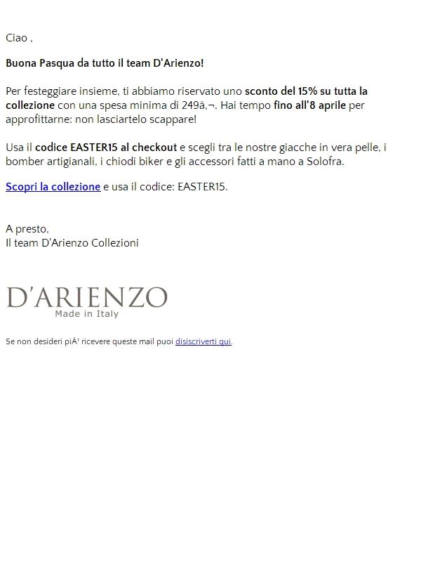 Il tuo regalo di Pasqua: -15% su tutto!