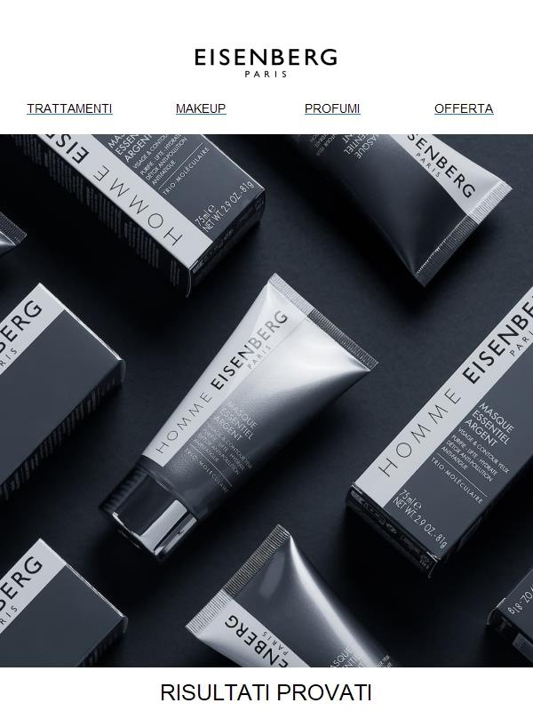 La potenza visibile dei trattamenti per uomo firmati EISENBERG.