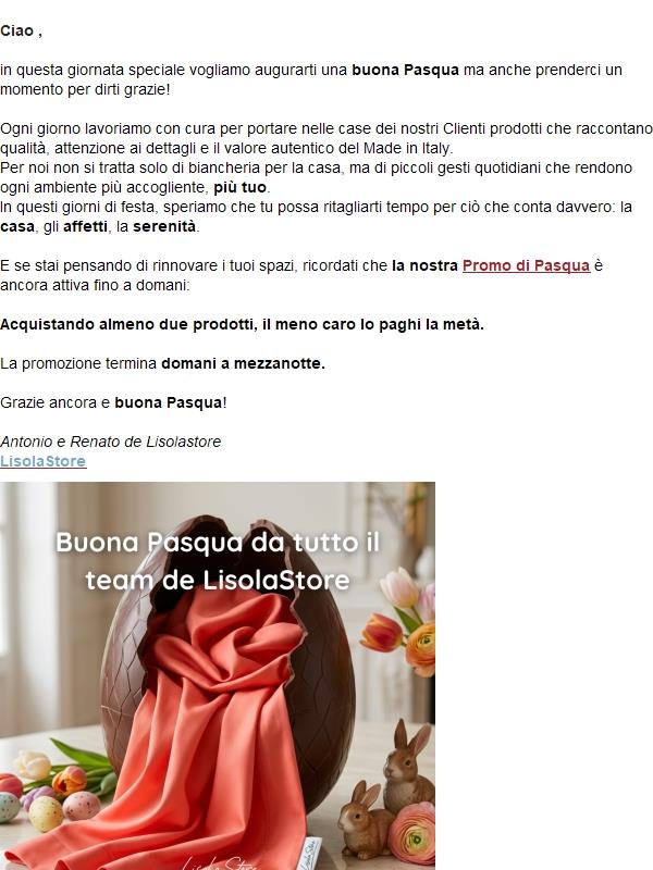🥚 Auguri di buona Pasqua da LisolaStore, tra tessuti leggeri e una casa sempre più tua