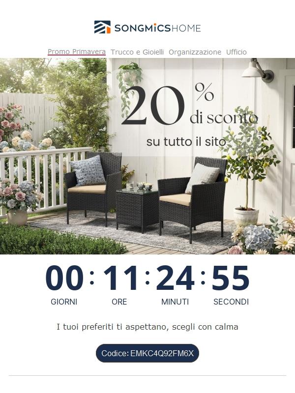 Non perdere gli sconti di primavera fino al 25%!⏳