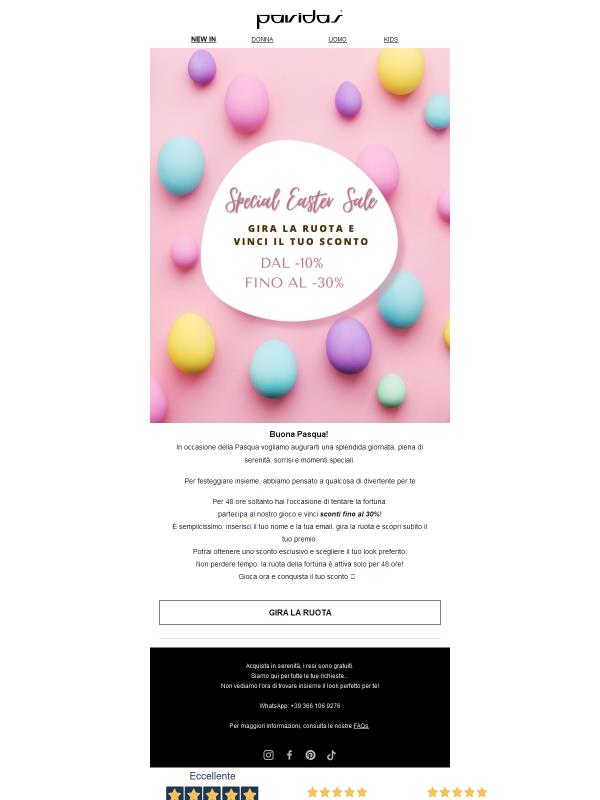 🎉 Festeggia con noi: fino a -30% per Pasqua!