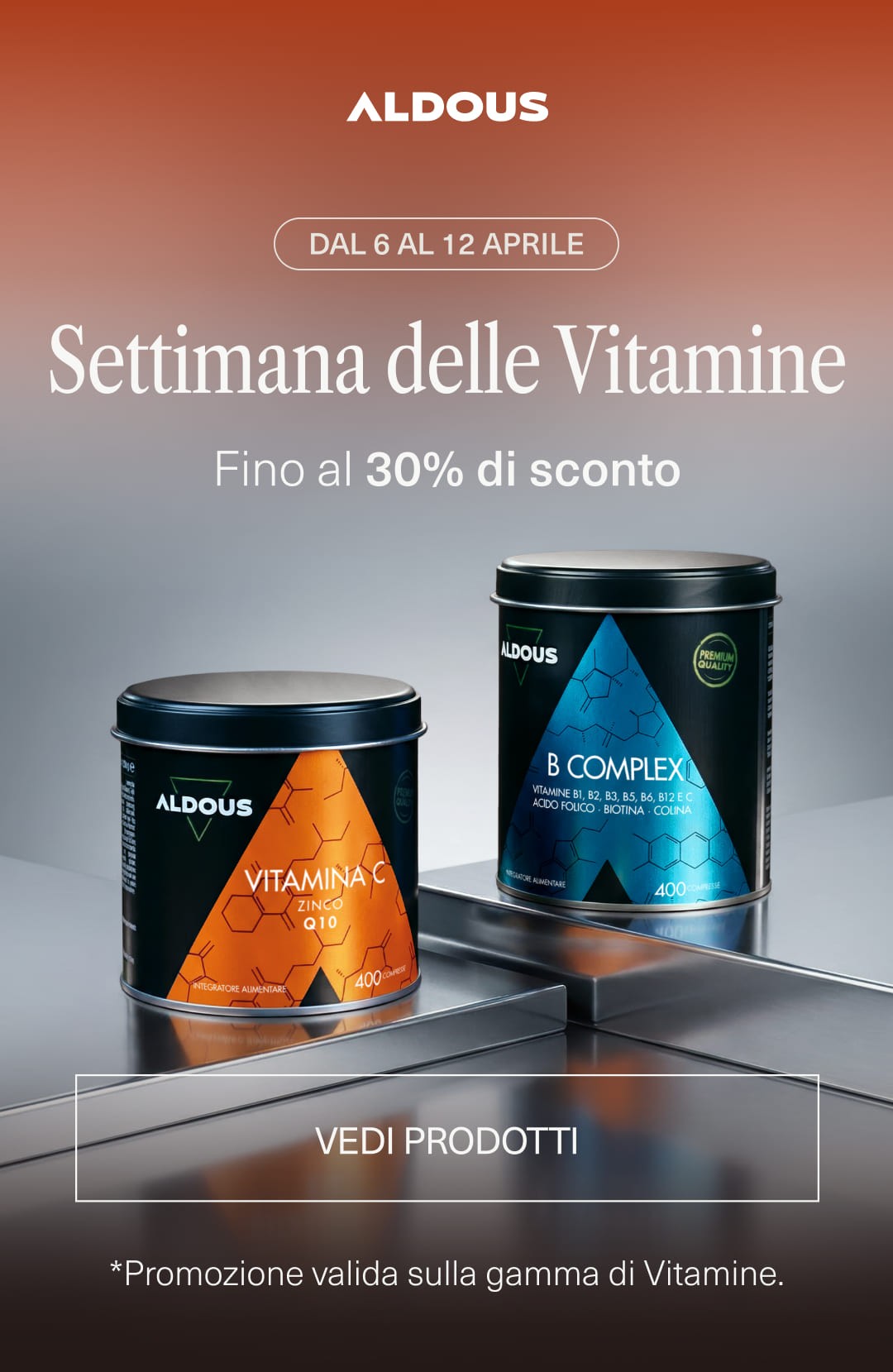 Settimana delle Vitamine. Tutte le vitamine fino al -30% di sconto.