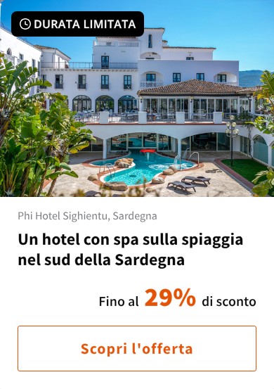 Un hotel con spa sulla spiaggia nel sud della Sardegna