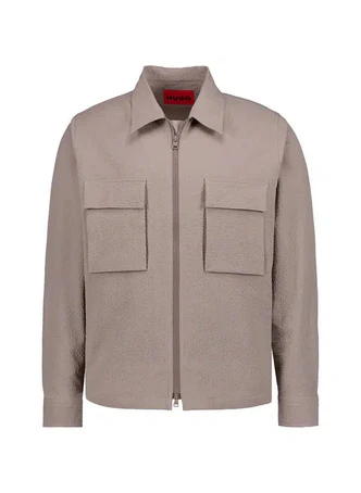 Camicia Oversize in Seersucker di Cotone / Marrone