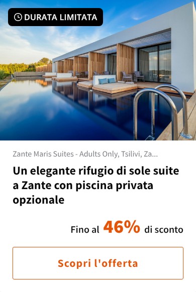 Un elegante rifugio di sole suite a Zante con piscina privata opzionale