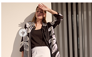 Camicetta lunga con colletto da camicia, ricamo, maniche a 3/4