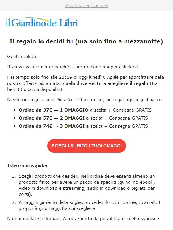 ⏳ Ultima chiamata: scegli tu 1, 2 o 3 Omaggi (Scade a mezzanotte)