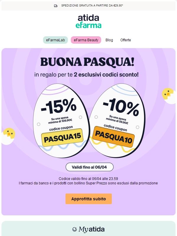 🐣 Ultime ore: sconti di Pasqua fino al -15%!