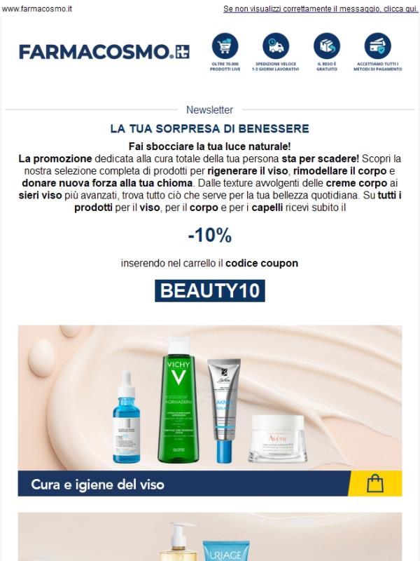 ✨ Ancora poche ore: -10% su Viso, Corpo e Capelli